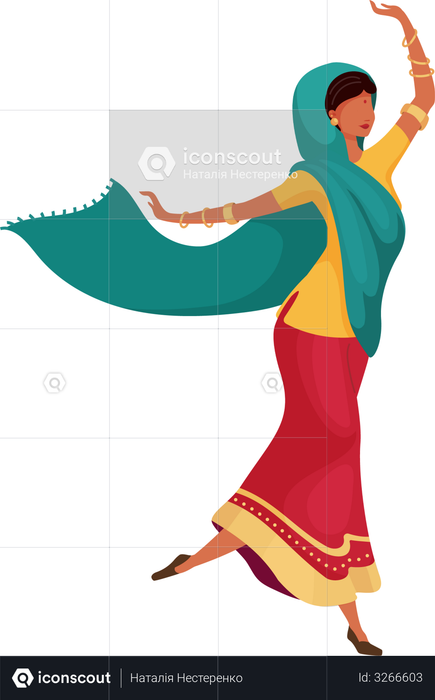 Dancing indian female Illustration