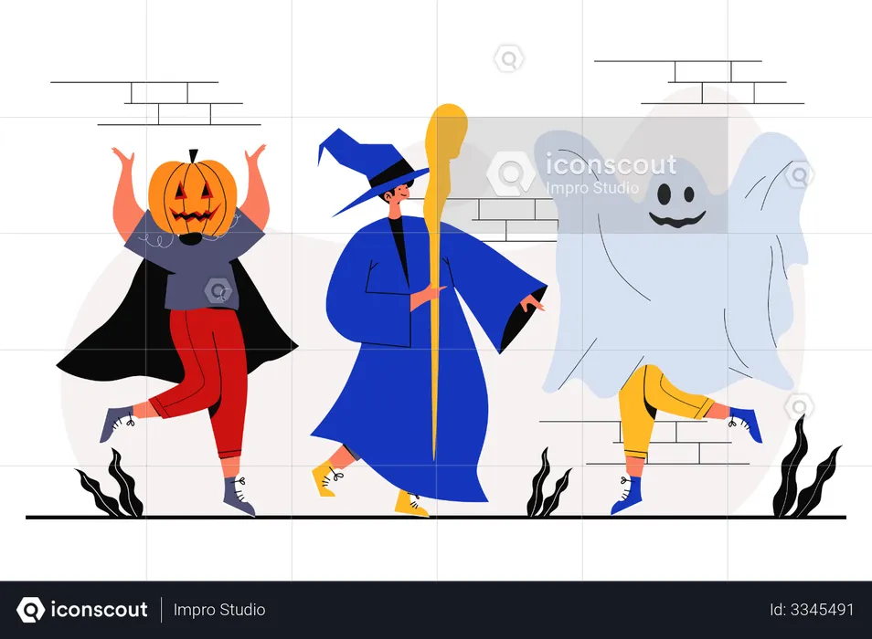 Dancing on Halloween  Illustration