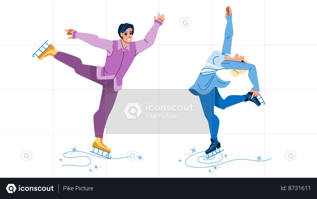Dancing on skateboard  Illustration