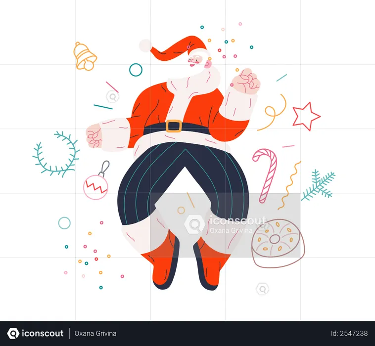 Dancing Santa claus  Illustration