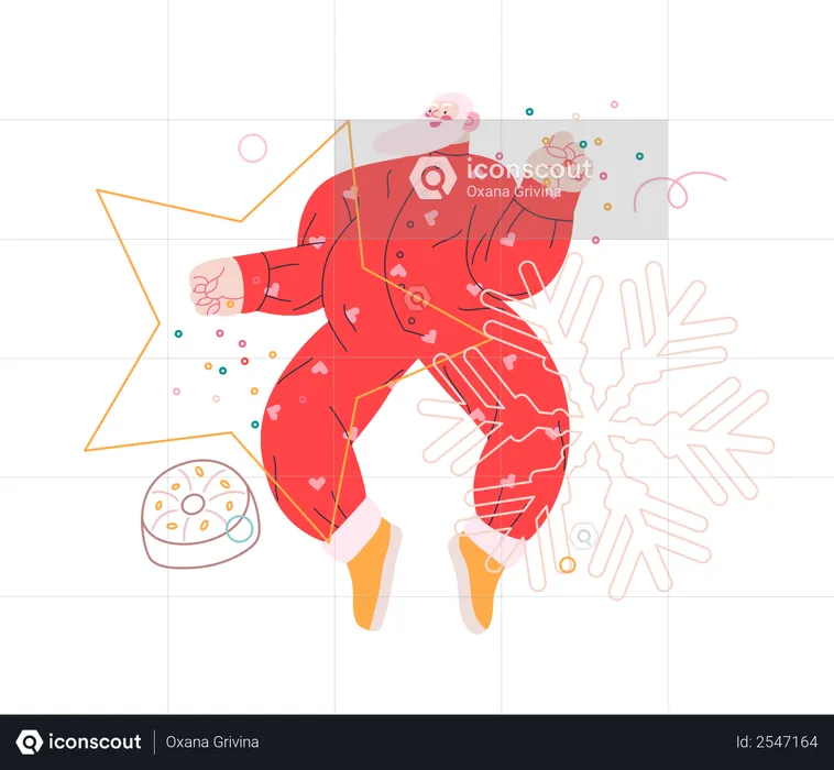 Dancing Santa Claus  Illustration