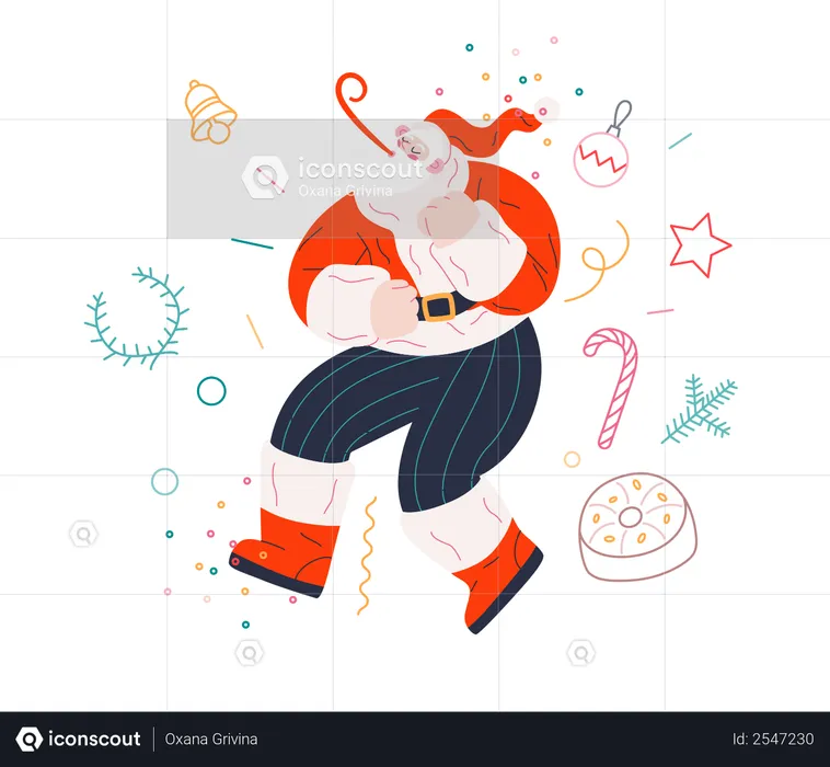 Dancing Santa  Illustration