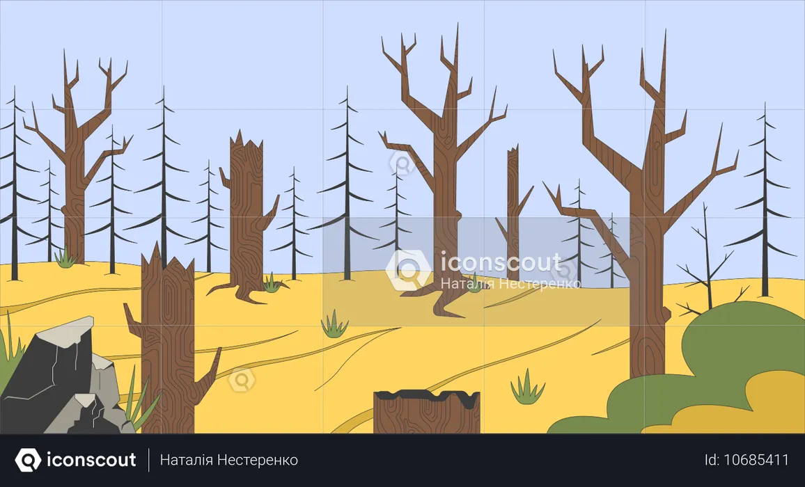 Danger of deforestation  Illustration