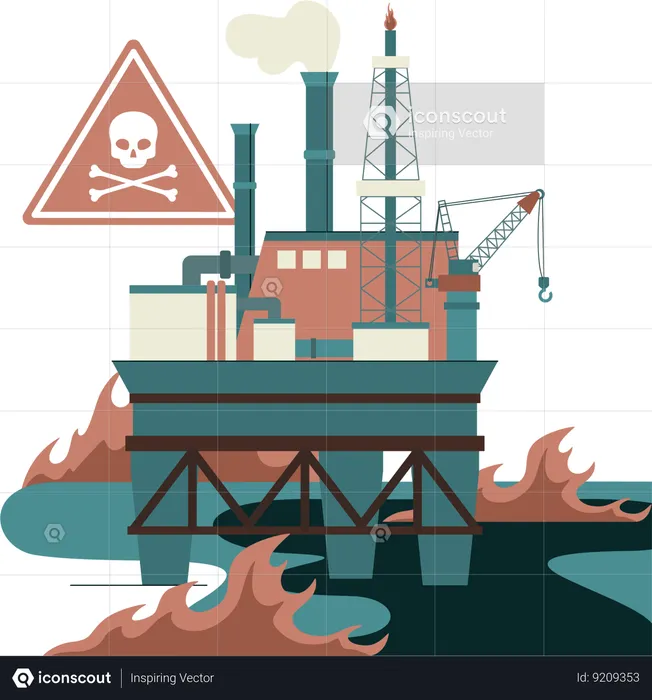 Danger while extracting fossil fuel  Illustration