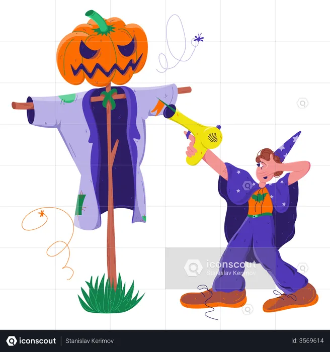 Dangerous Pumpkin Man  Illustration