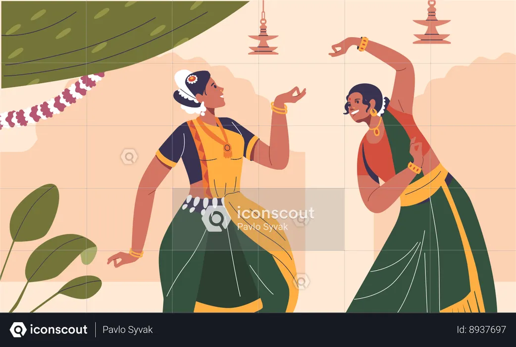 Danse classique indienne  Illustration