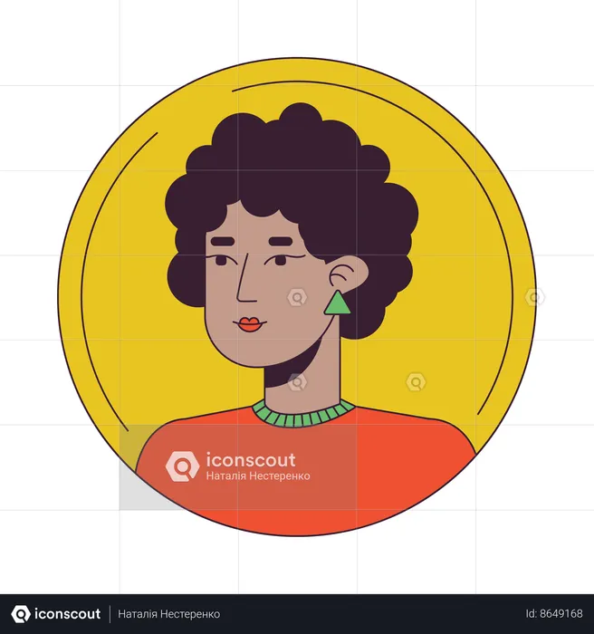 Dark haired afro woman  Illustration