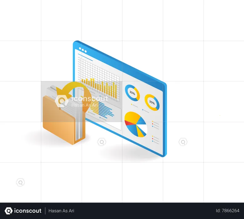 Dashboard analyst folder data performance  Illustration