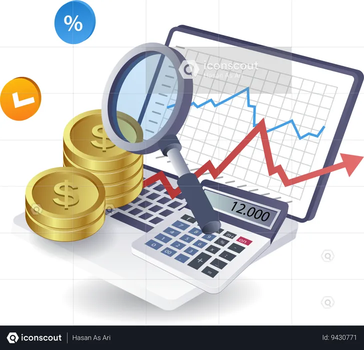 Data analysis business finance technology  Illustration