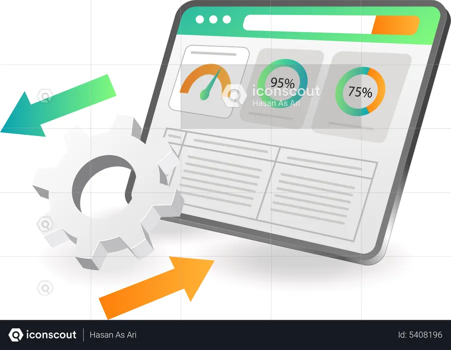 Data analysis dashboard  Illustration