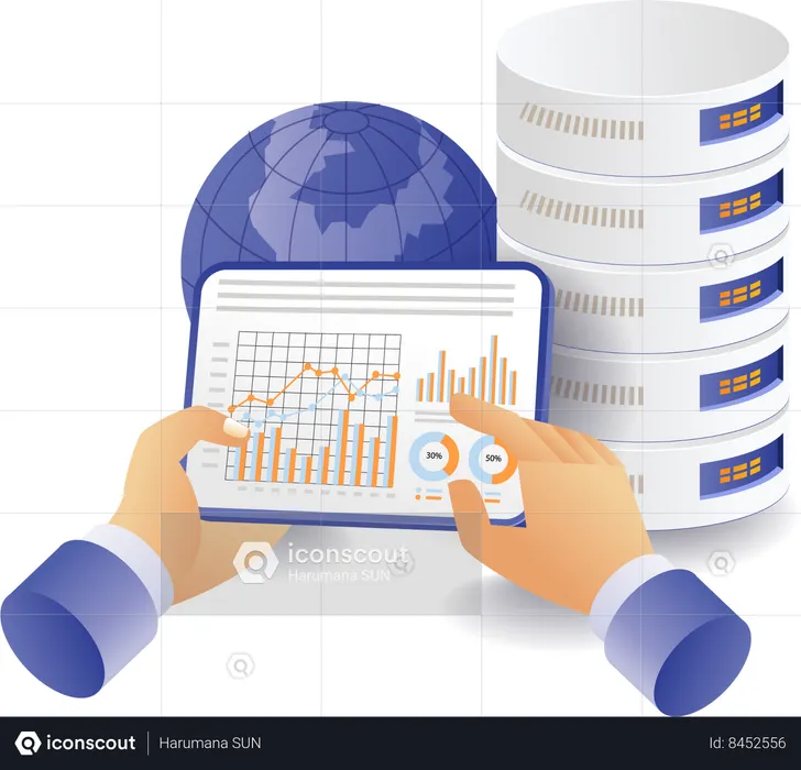 Data analysis database server  Illustration