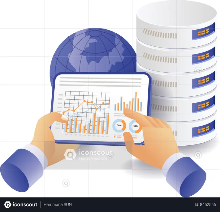 Data analysis database server  Illustration