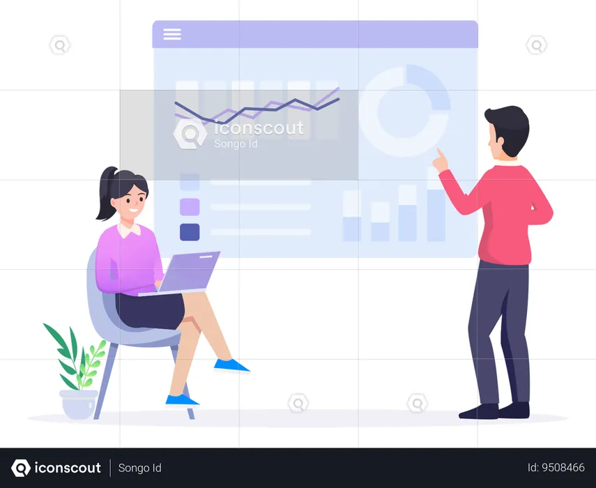 Data Analysis For Business Finance Investment  Illustration