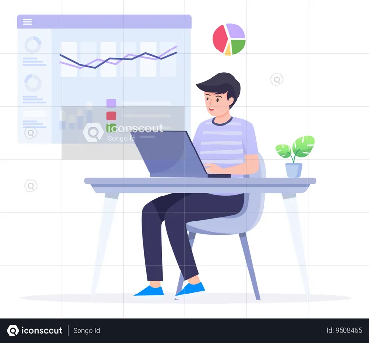 Data Analysis For Business Finance Investment  Illustration