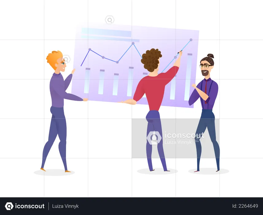 Data Analysis Graph with Business team  Illustration