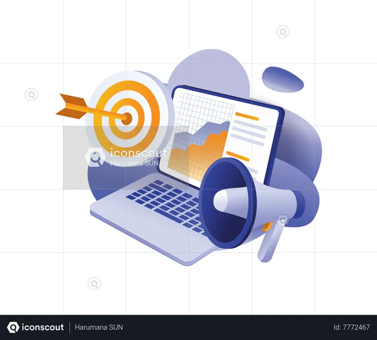 Data analysis of business development targets  Illustration