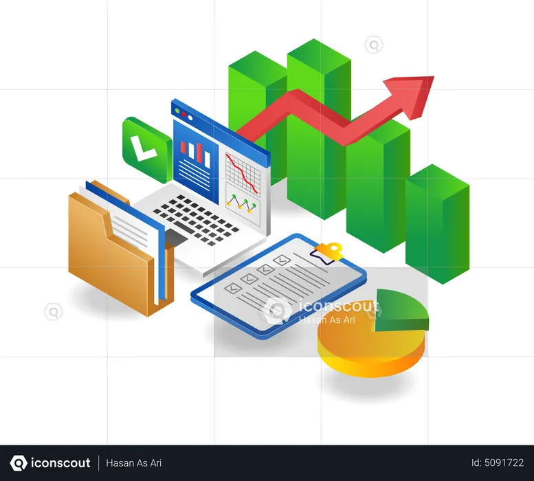 Data analysis of successful investment business  Illustration