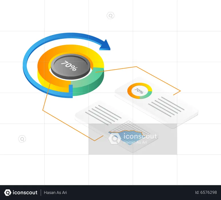 Data analysis pie chart  Illustration