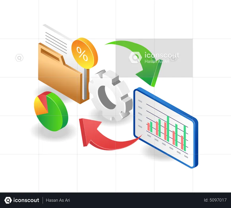 Data analysis processing  Illustration