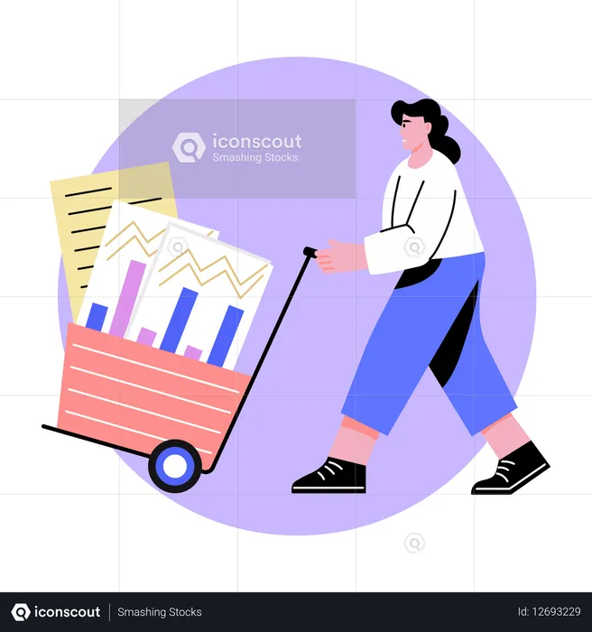 Data analyst gathers business data  Illustration