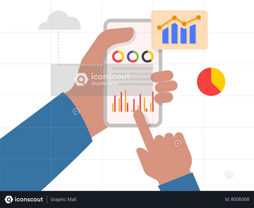 Data analytics dashboard and business finance report  Illustration