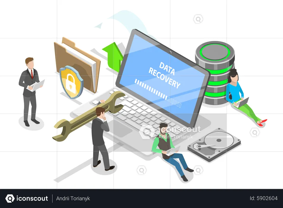 Data backup and protection  Illustration