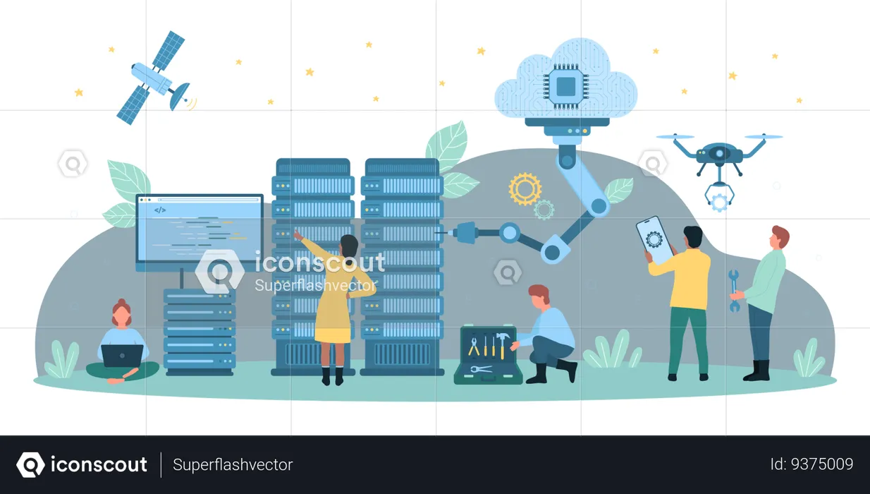 Data center technology  Illustration