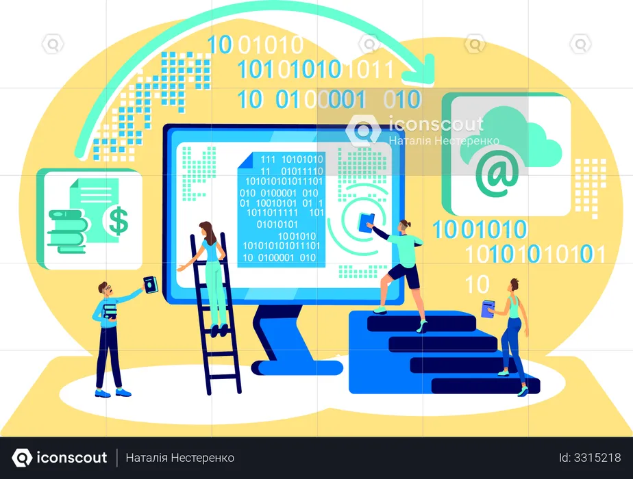 Data cloud storage  Illustration