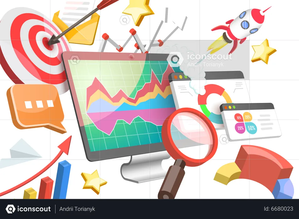 Data-driven Marketing Strategy  Illustration