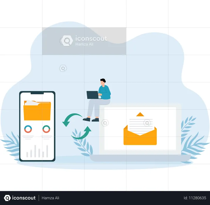 Data Exchange of business  Illustration