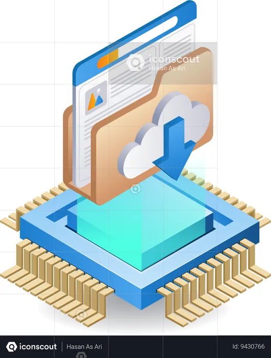 Data folder server center  Illustration