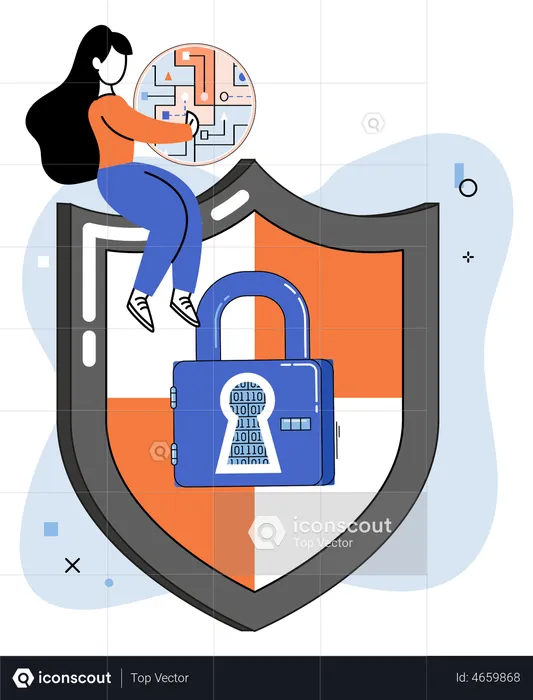 Data protection and internet security  Illustration