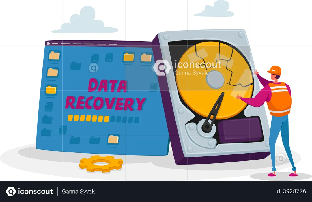 Data recovery while hardware repair  Illustration