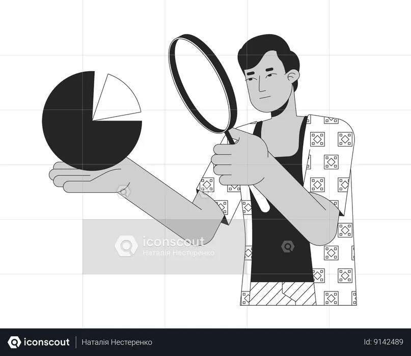 Data scientist magnifying glass  Illustration