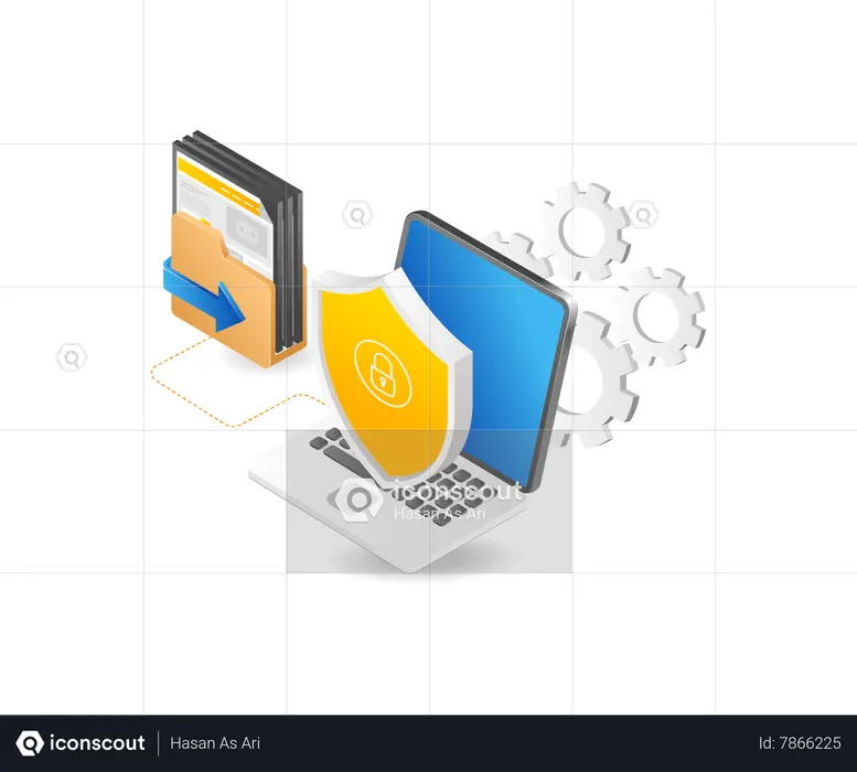 Data security computer  Illustration