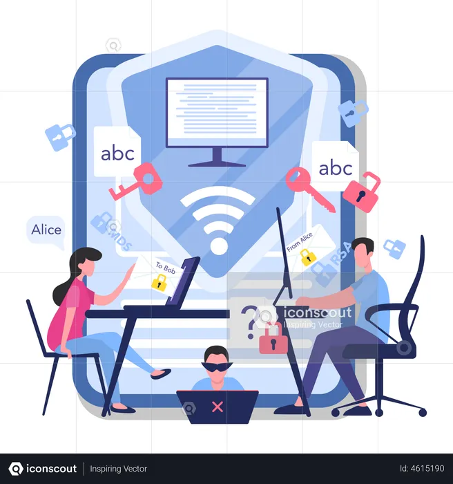 Data sharing security  Illustration