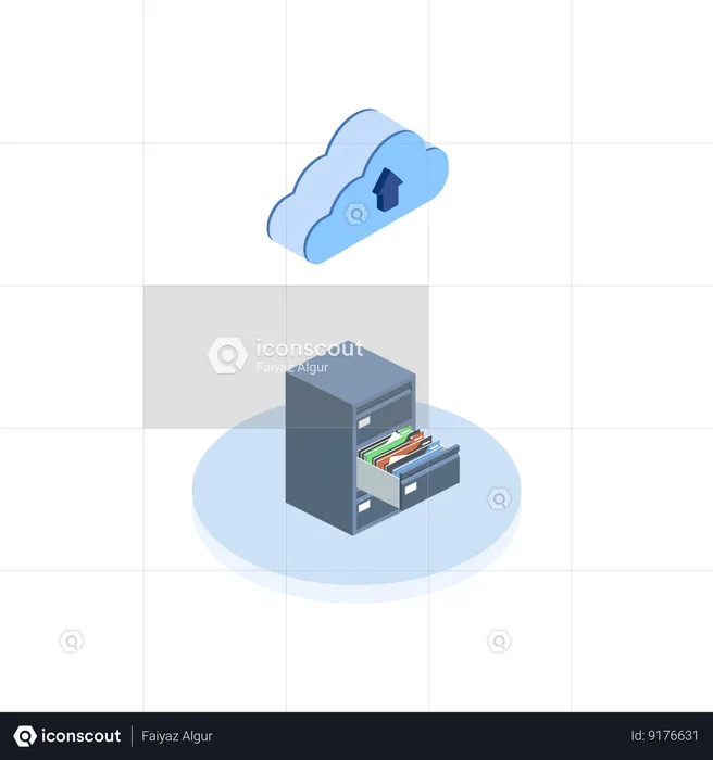 Data Uploading on cloud  Illustration