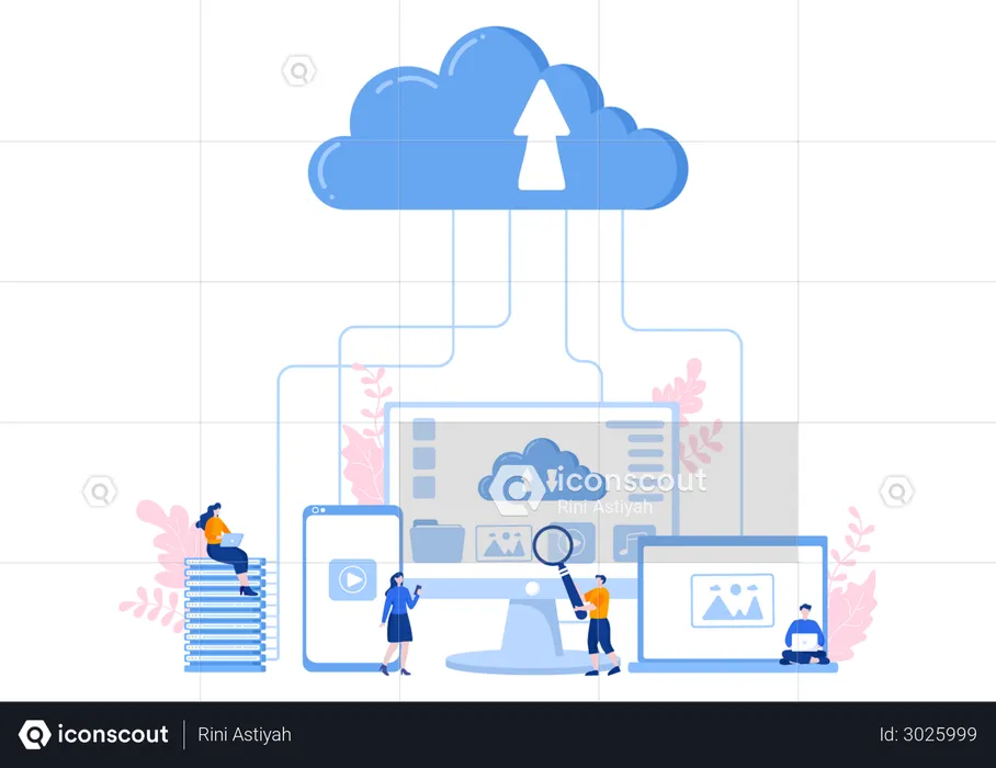 Data Uploading to Cloud  Illustration