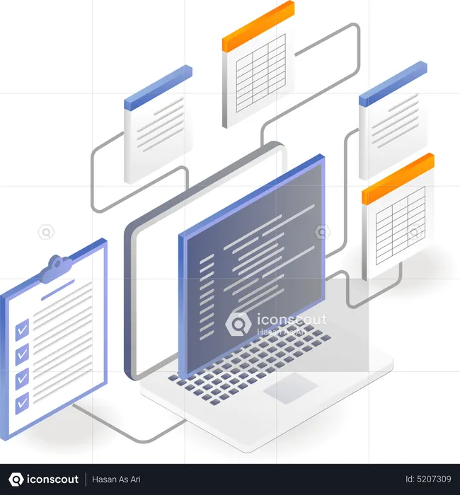 Database checklist end programmer language  Illustration