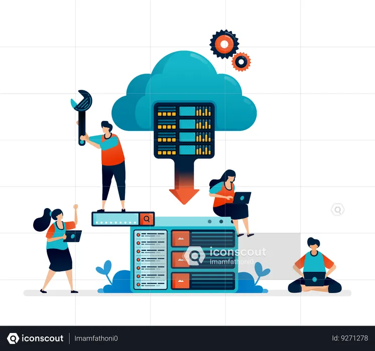 Database Cloud  Illustration