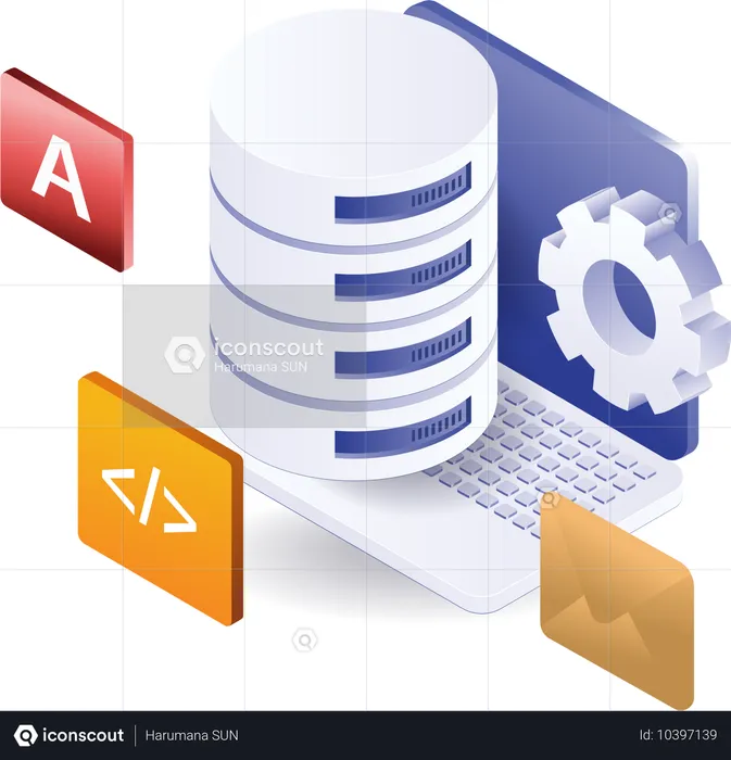 Database computer server  Illustration