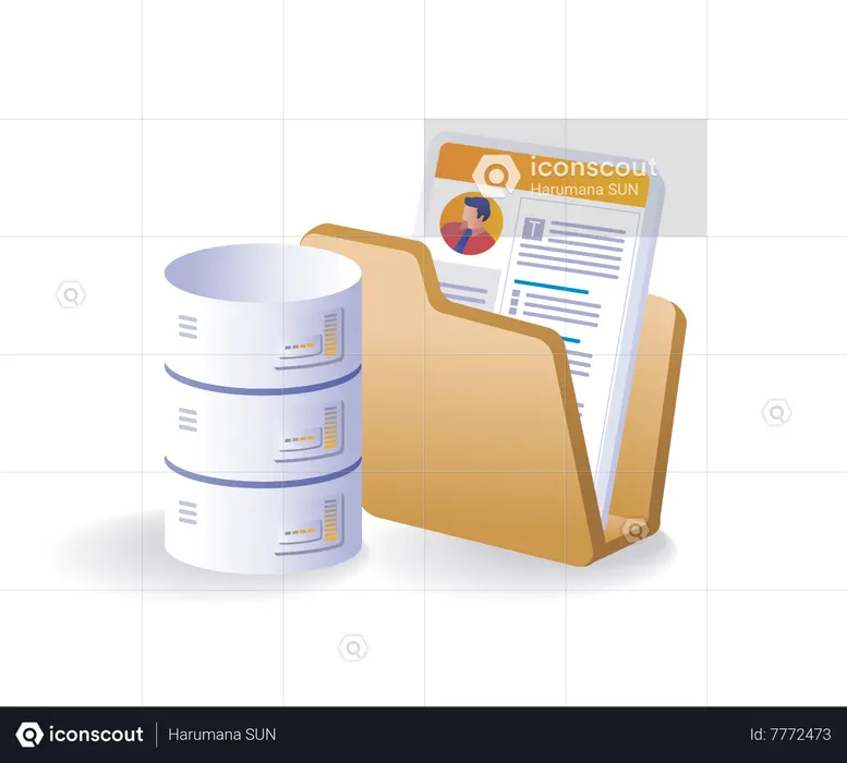 Database folder server  Illustration