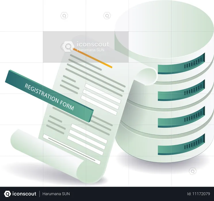 Database registration form  Illustration