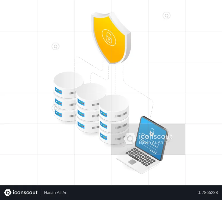 Database security computer network  Illustration