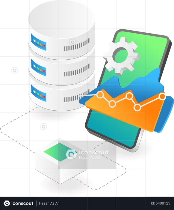 Database server analysis app  Illustration