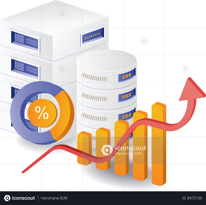 Database server analysis data  Illustration