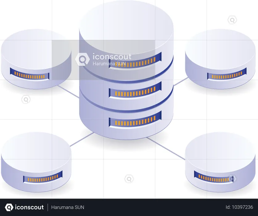 Dateiverwaltungs-Datenbanknetzwerk  Illustration