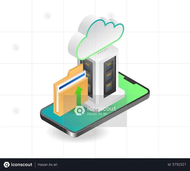 Daten-Cloud-Server  Illustration