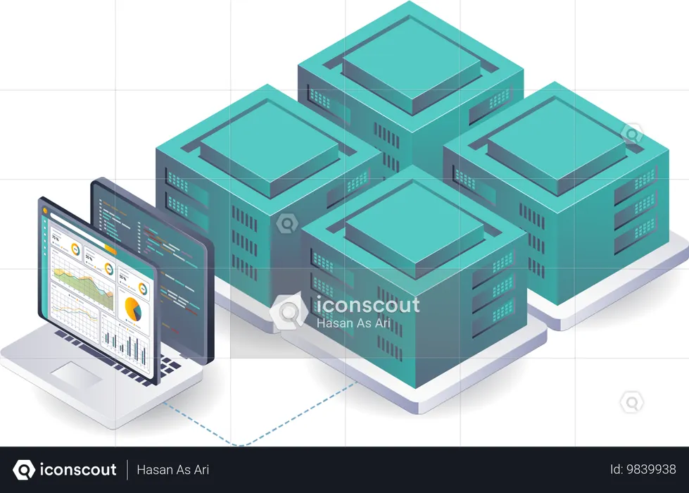 Datenanalysecenter in Serverformularen  Illustration