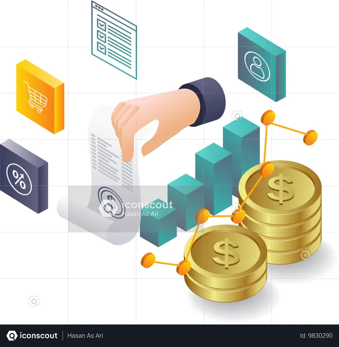 Datenanalyse für die Geschäftsentwicklung  Illustration